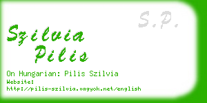 szilvia pilis business card